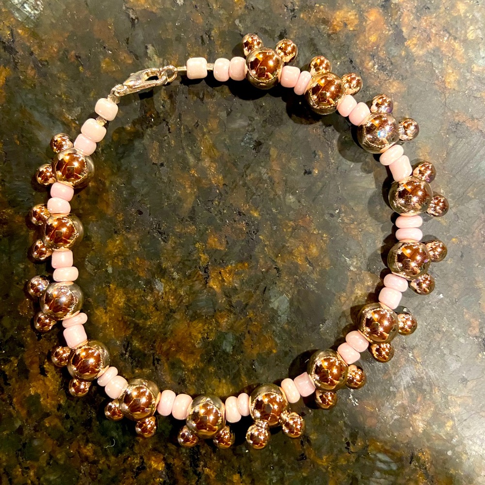 Gold Mickey bracelet 8” long
